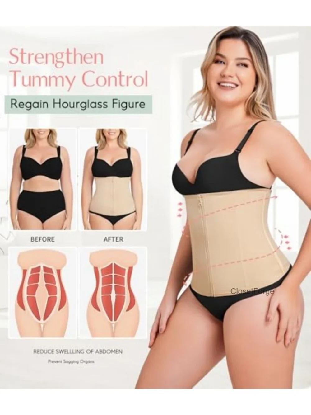 Waist Trainer Corset Tummy Control Shapewear Breathable Waist Cincher Women
